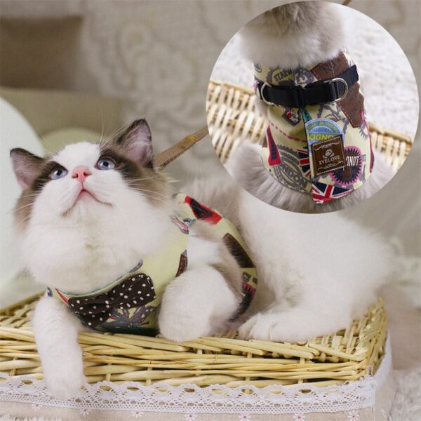VC01 Cat Harness Set Patterned With Bow - Image 7