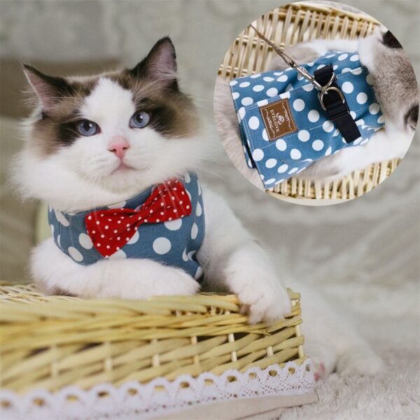 VC01 Cat Harness Set Patterned With Bow