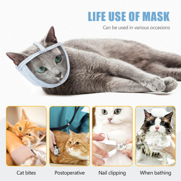 VC10 Anti Bite Mask for Cats - Clear (4)