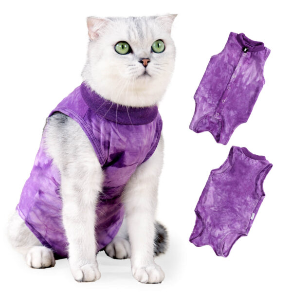 Vc40 Cat Surgery Recovery Suit Tie Dye Style Purple (1)