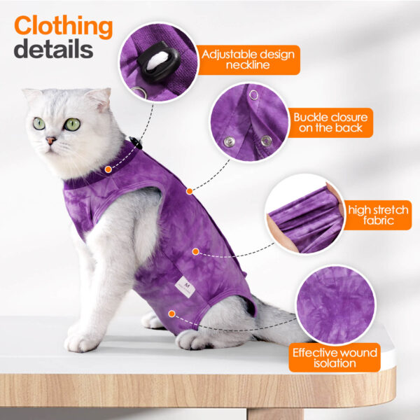 Vc40 Cat Surgery Recovery Suit Tie Dye Style Purple (2)