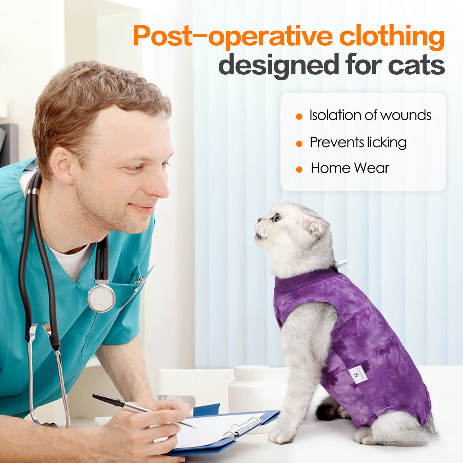 Vc40 Cat Surgery Recovery Suit Tie Dye Style Purple (5)