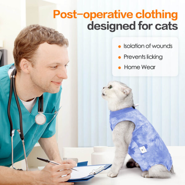 Vc40 Cat Surgical Recovery Suit Tie Dye Style Blue (5)