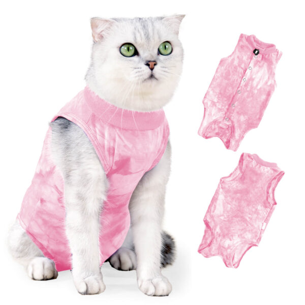 Vc40 Recovery Suit For Cats Tie Dye Style Pink (1)