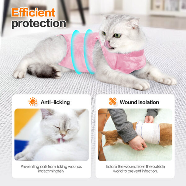 Vc40 Recovery Suit For Cats Tie Dye Style Pink (4)