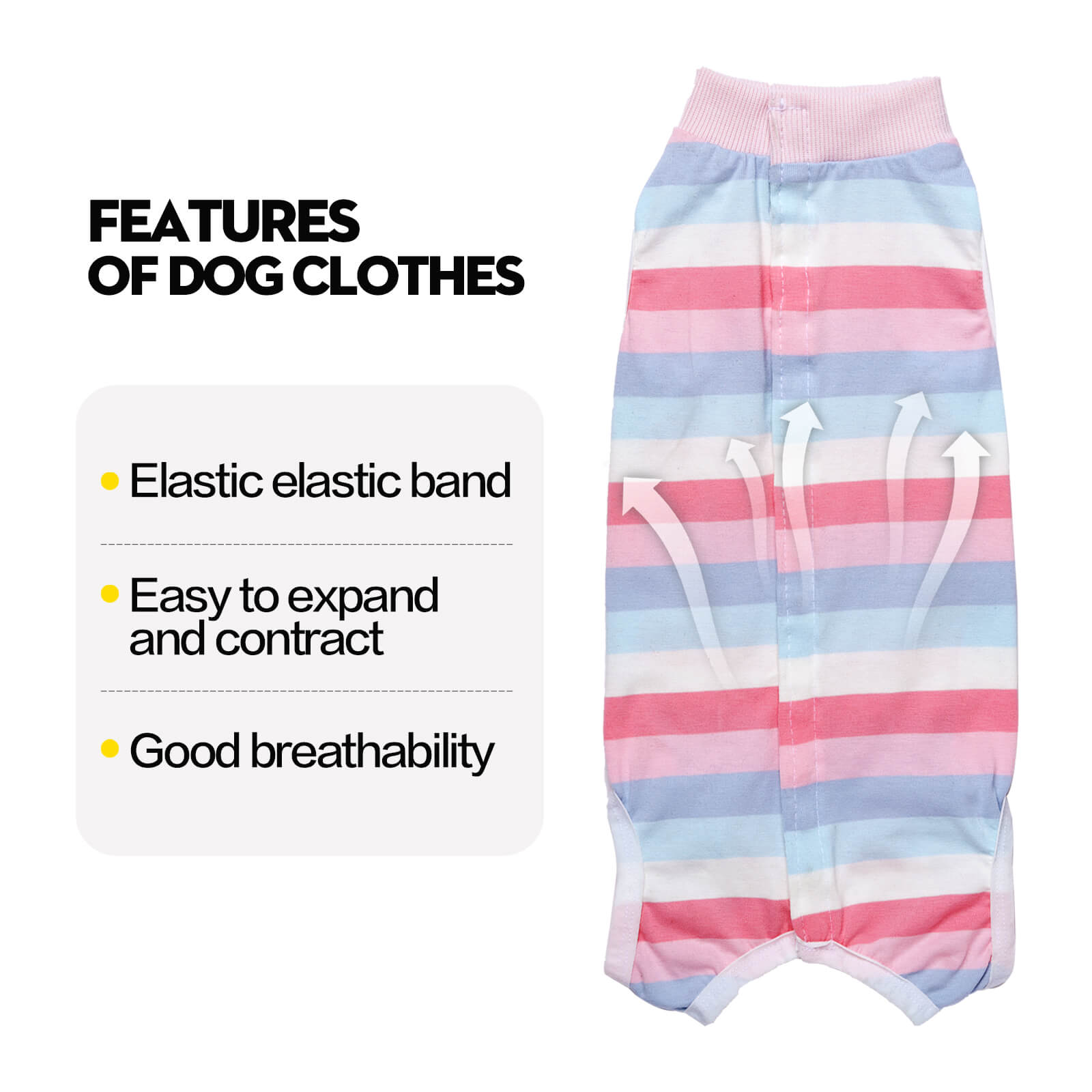 VD29 Small Dog Surgery Clothes Pupply Striped Pink (4)