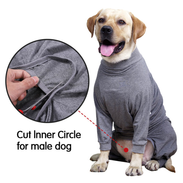 VD31 Four-legged Pajamas for Medium and Large Dogs Grey Color - Image 3