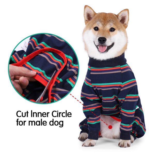 VD31 Four-legged Pajamas for Medium and Large Dogs Striped (5)