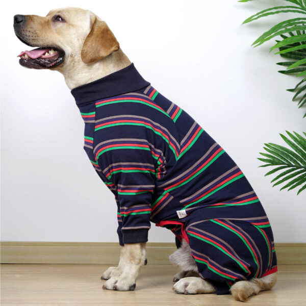 VD31 Four-legged Pajamas for Medium and Large Dogs Striped (6)