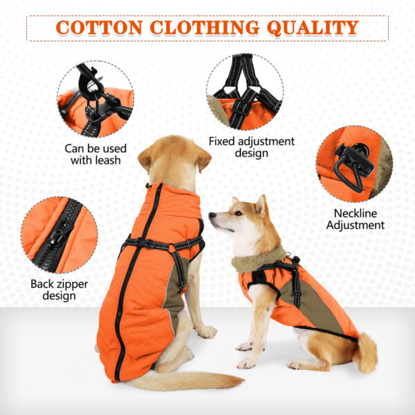 Vd75 Orange Dog Cotton Vest Jackets For Winter Snow Outdoor (2)