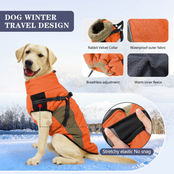 Vd75 Orange Dog Cotton Vest Jackets For Winter Snow Outdoor (3)