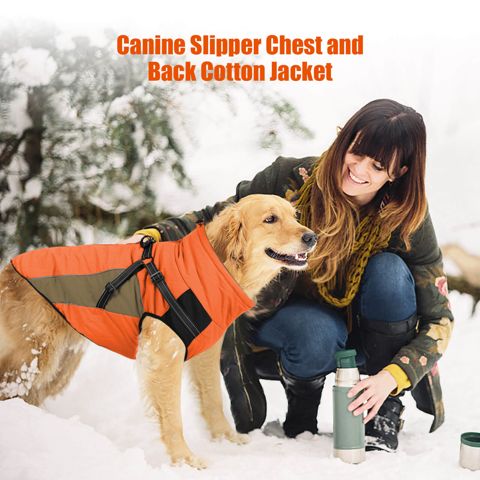 Vd75 Orange Dog Cotton Vest Jackets For Winter Snow Outdoor (5)