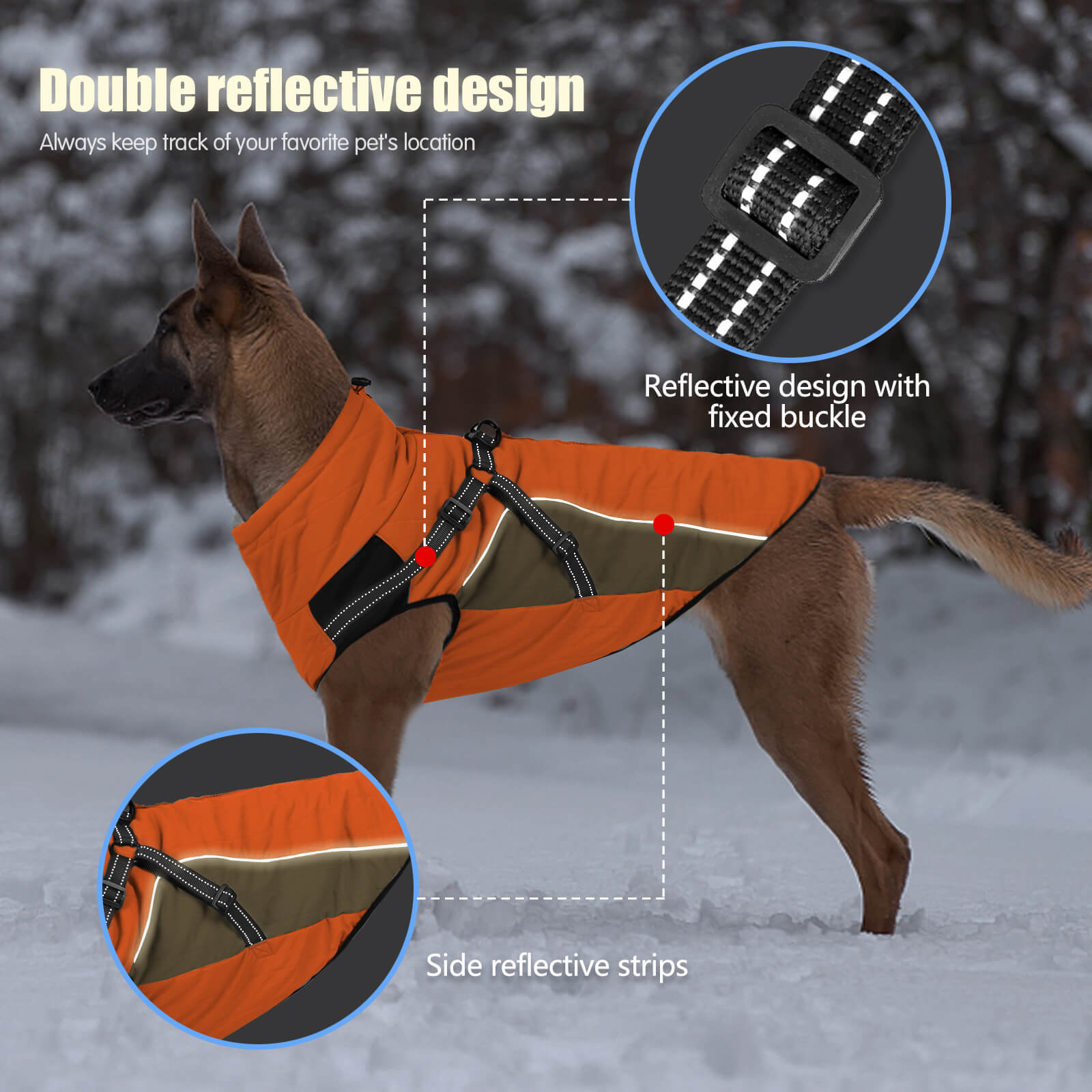 Vd75 Orange Dog Cotton Vest Jackets For Winter Snow Outdoor (6)