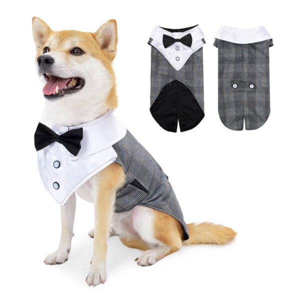 Vd80 Bow Dress For Dogs Grey Plaid (1)