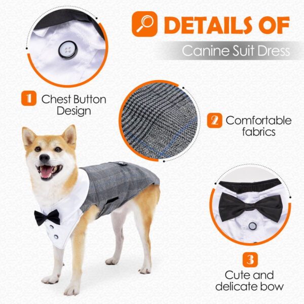 Vd80 Bow Dress For Dogs Grey Plaid (2)