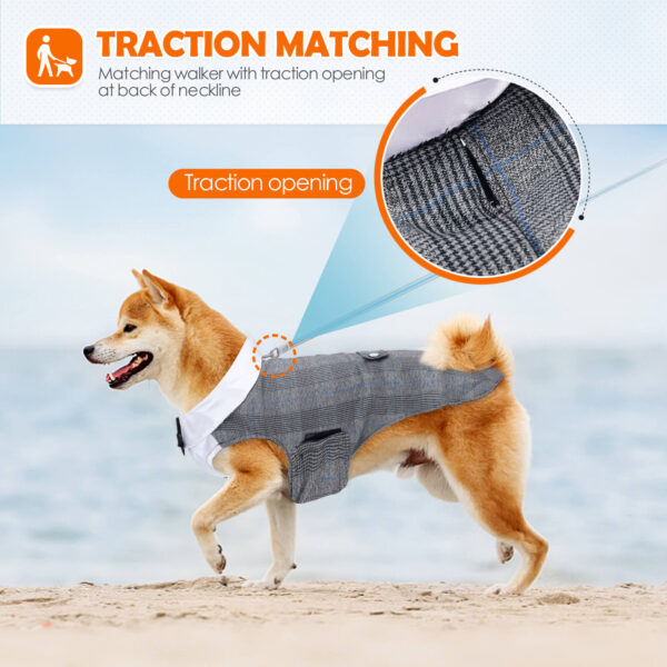 Vd80 Bow Dress For Dogs Grey Plaid (5)