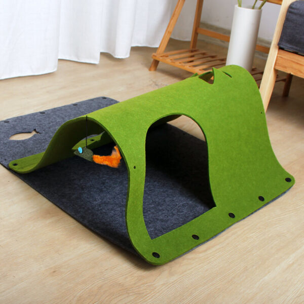 VC16 Multifunctional Felt Cat Tunnel Wholesale Supply - Green