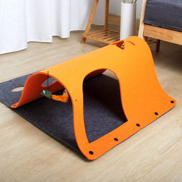 VC16 Multifunctional Felt Cat Tunnel Wholesale Supply - Orange