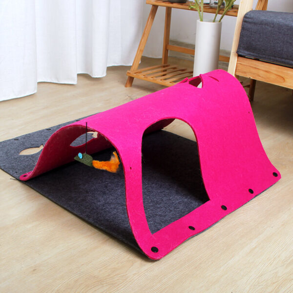 VC16 Multifunctional Felt Cat Tunnel Wholesale Supply - Pink