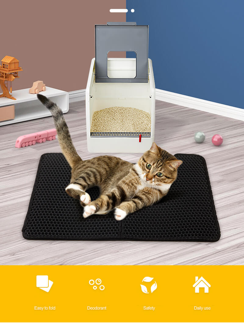 VC32 U-shaped Foldable Litter Mat for Pet Cats (4)
