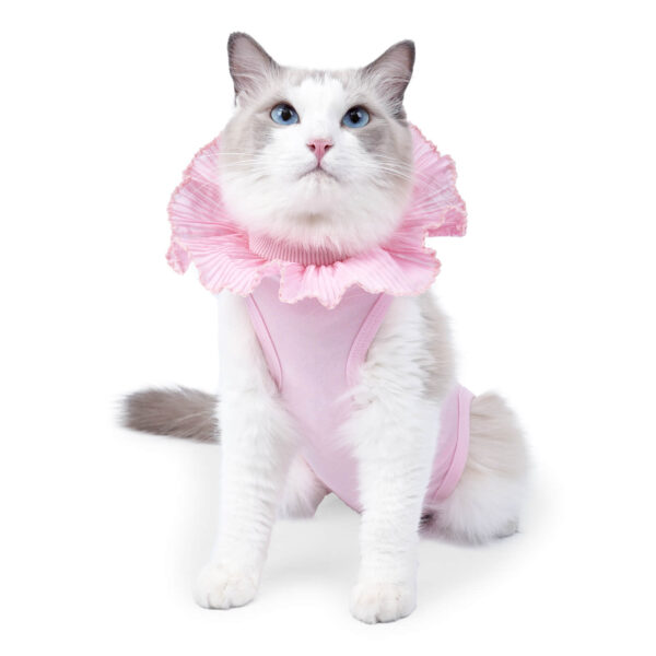 VC36 Pet Cat Recovery Suit with Flower Collar - Image 2