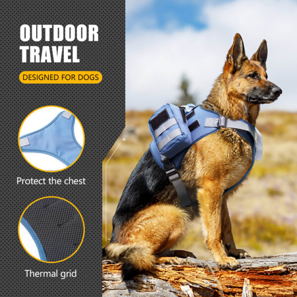 VD34 Dog Tactical Harness Set for Pet Safety Wholesale - Blue (3)