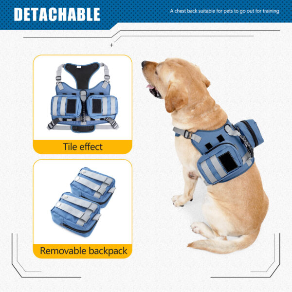 VD34 Dog Tactical Harness Set for Pet Safety Wholesale - Blue (6)