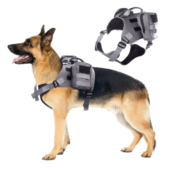 VD34 Dog Tactical Harness Set for Pet Safety Wholesale - Grey (1)