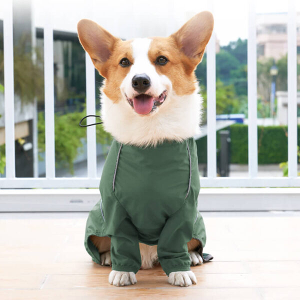 VD48 Dog Leg Jacket Orange Green Waterproof