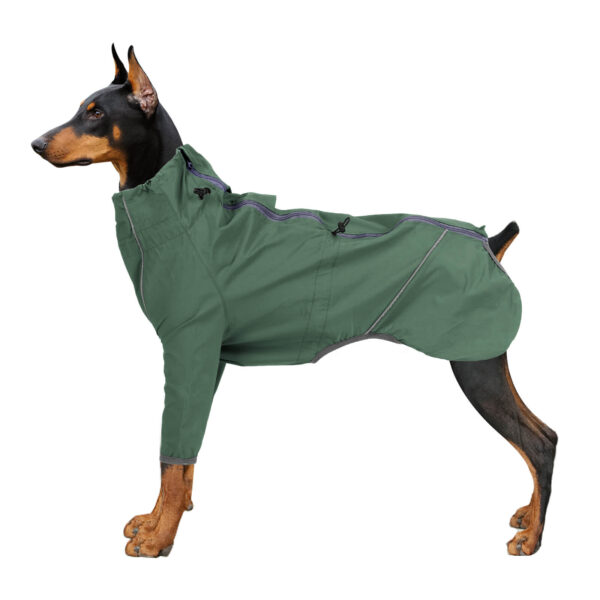 VD48 Dog Leg Jacket Orange Green Waterproof - Image 3