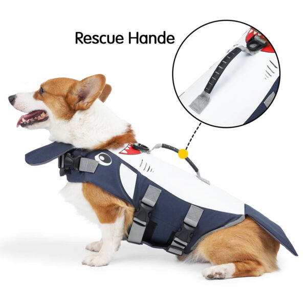 VD57 Dog Life Jacket Shark Style for Pet Swimming - Image 5
