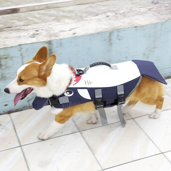 VD57 Dog Life Jacket Shark Style for Pet Swimming - Image 3