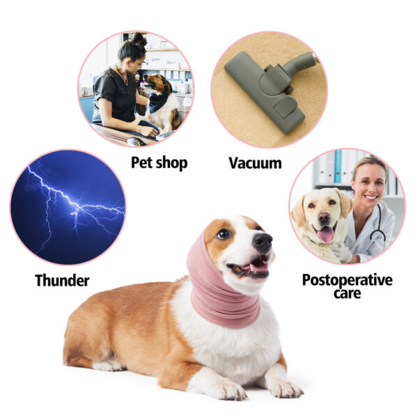 Vd37 Pet Dog Calming Headband Hoodie Pink (3)