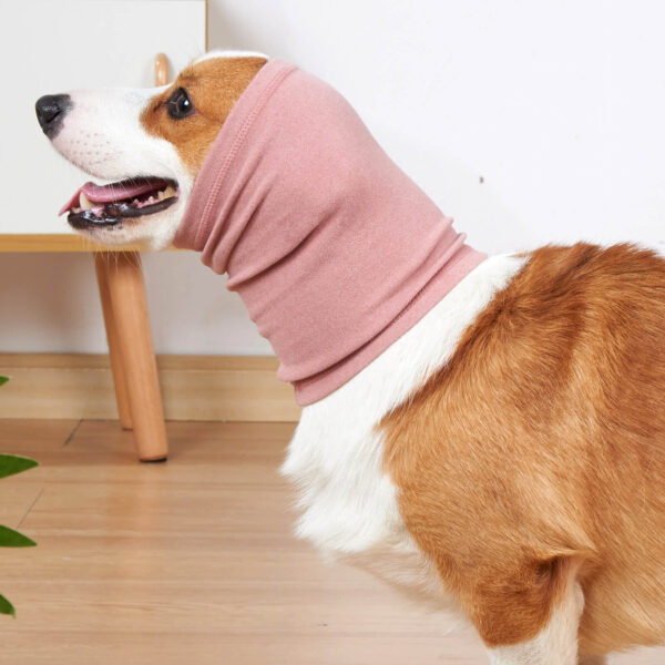 Vd37 Pet Dog Calming Headband Hoodie Pink (5)