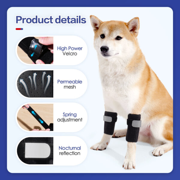 Vd100 Dog Front Leg Knee Pads (joint Protection, Wear Resistant And Non Slip) (2)