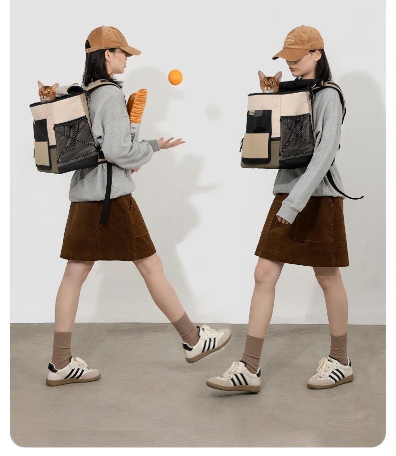 Winter Warm Double Shoulder Cat Carrier (light Shielding, Breathable, Airline Grade)