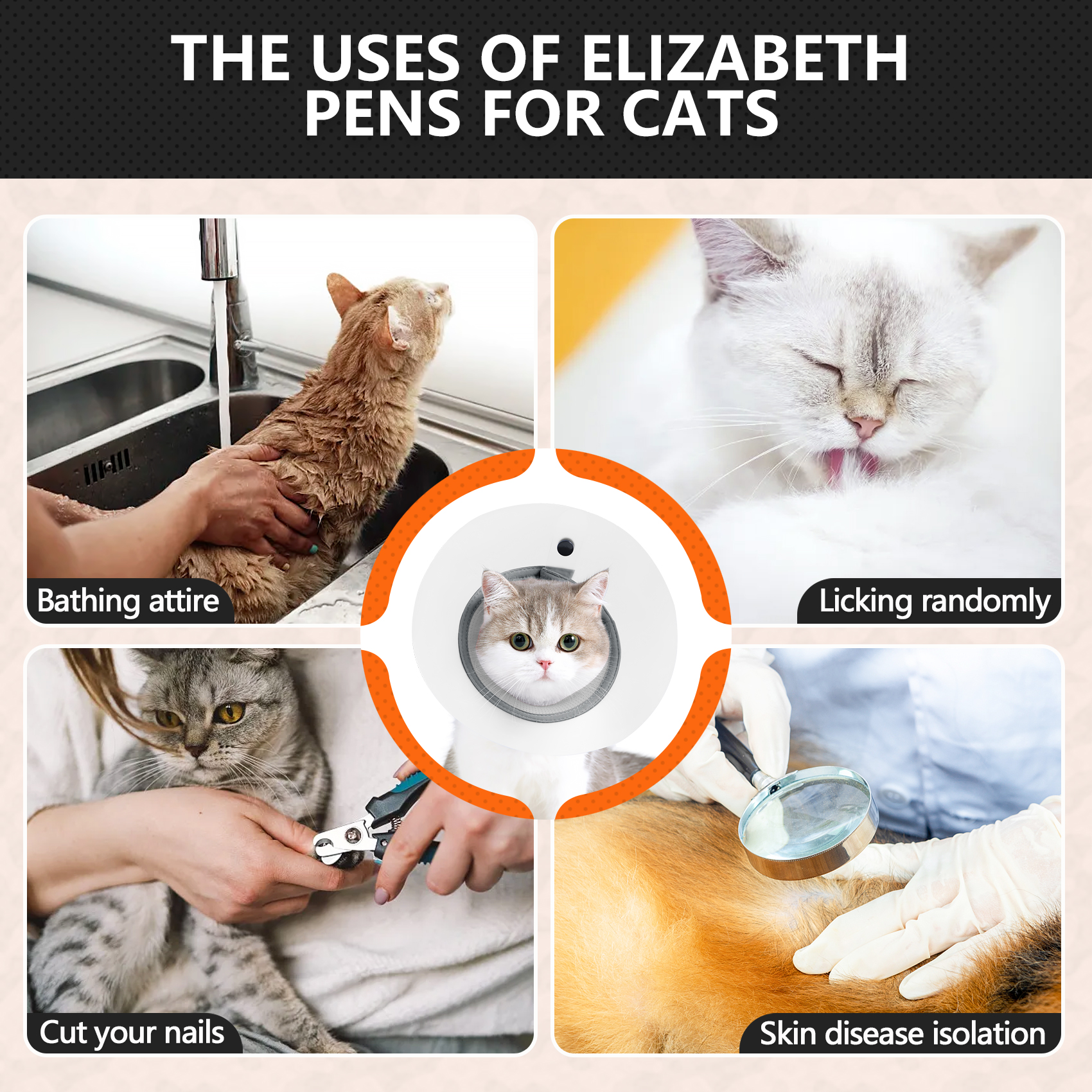 The Use Of Vc49 Soft Edge Anti Licking Cat Grey Recovery Cone