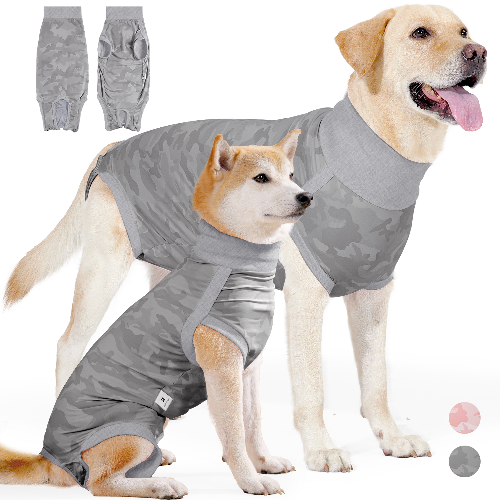 VD117 Camouflage Gray recovery suit front and back views
