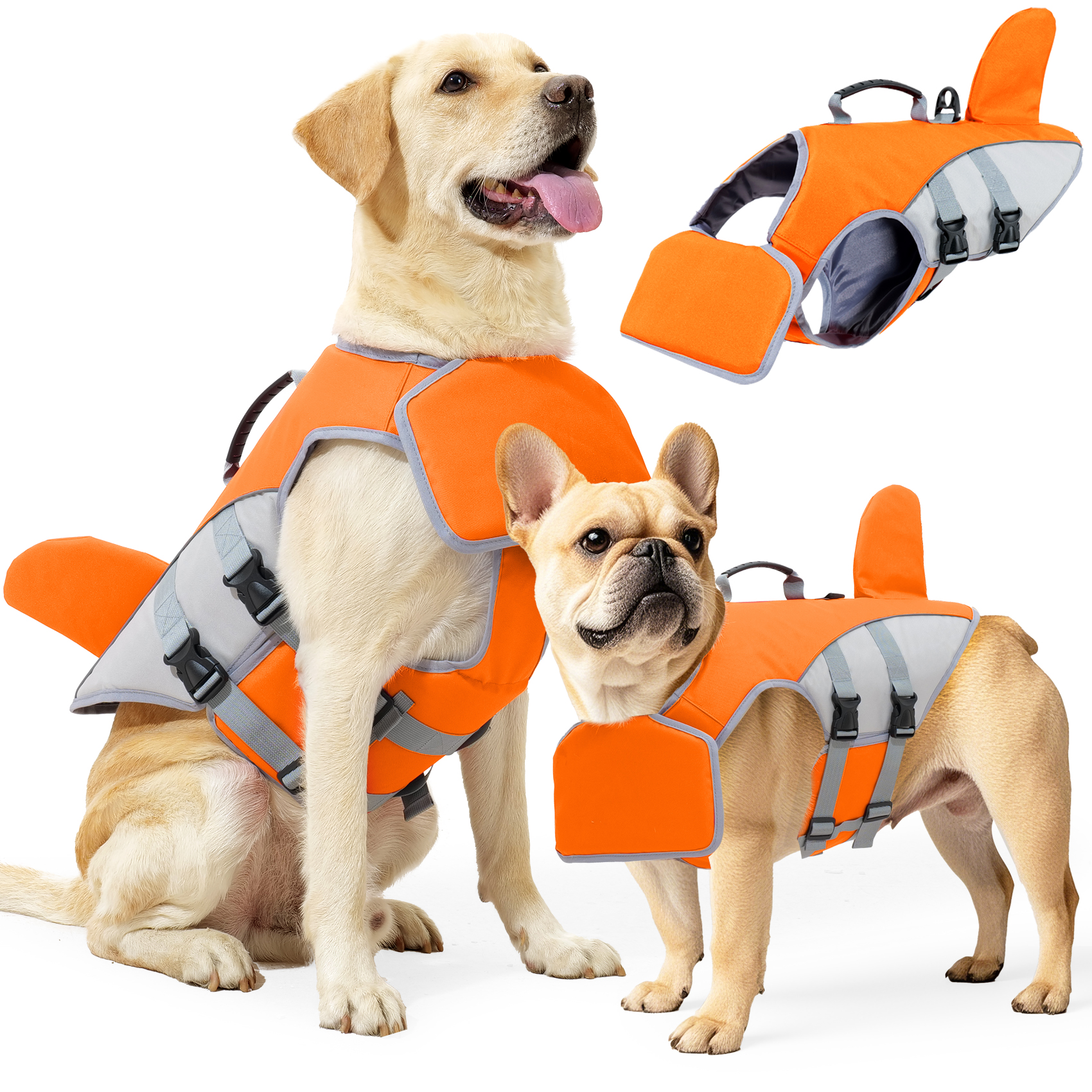 VD120 Bright Orange dog life jacket
