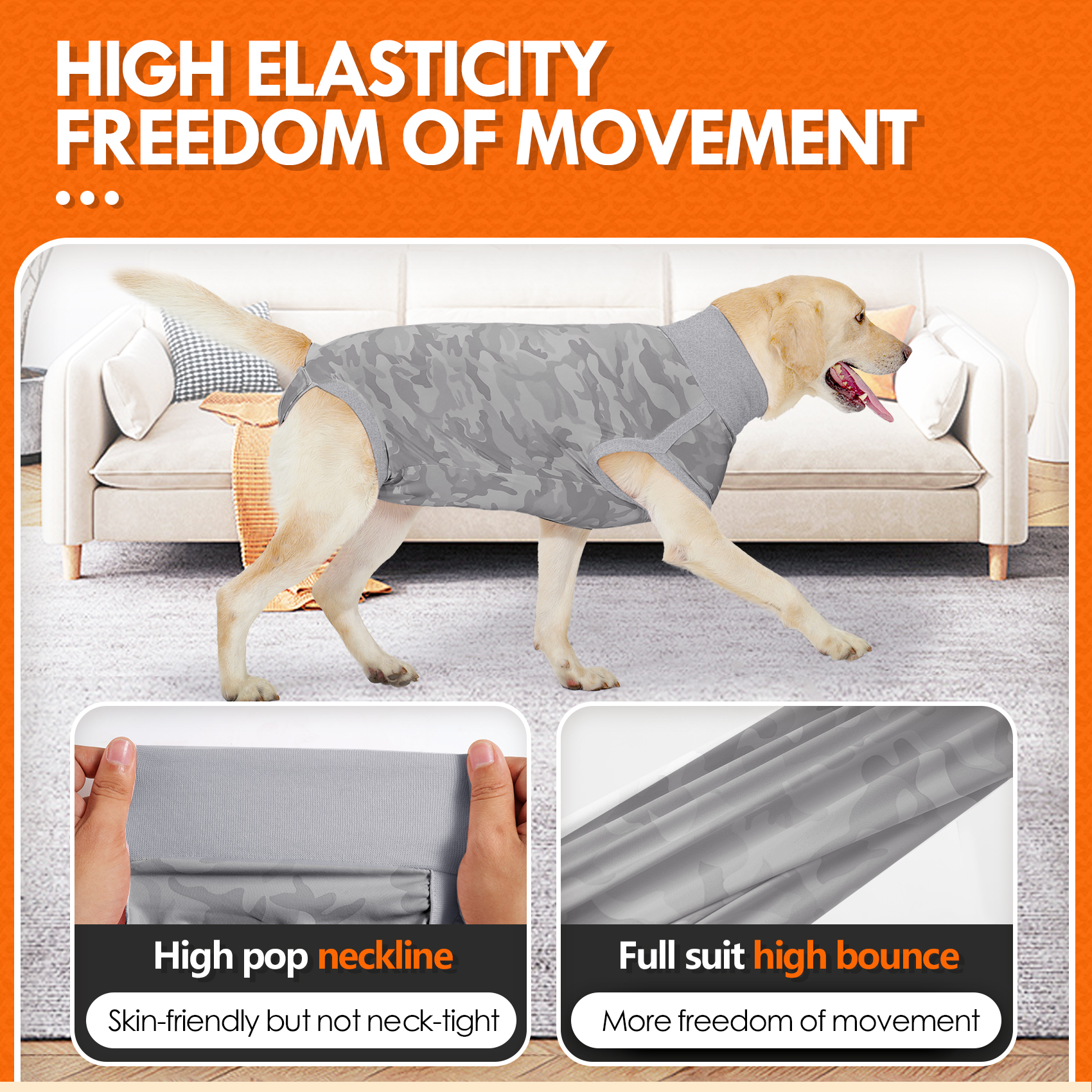 VD117 Camouflage Gray stretch and movement detail