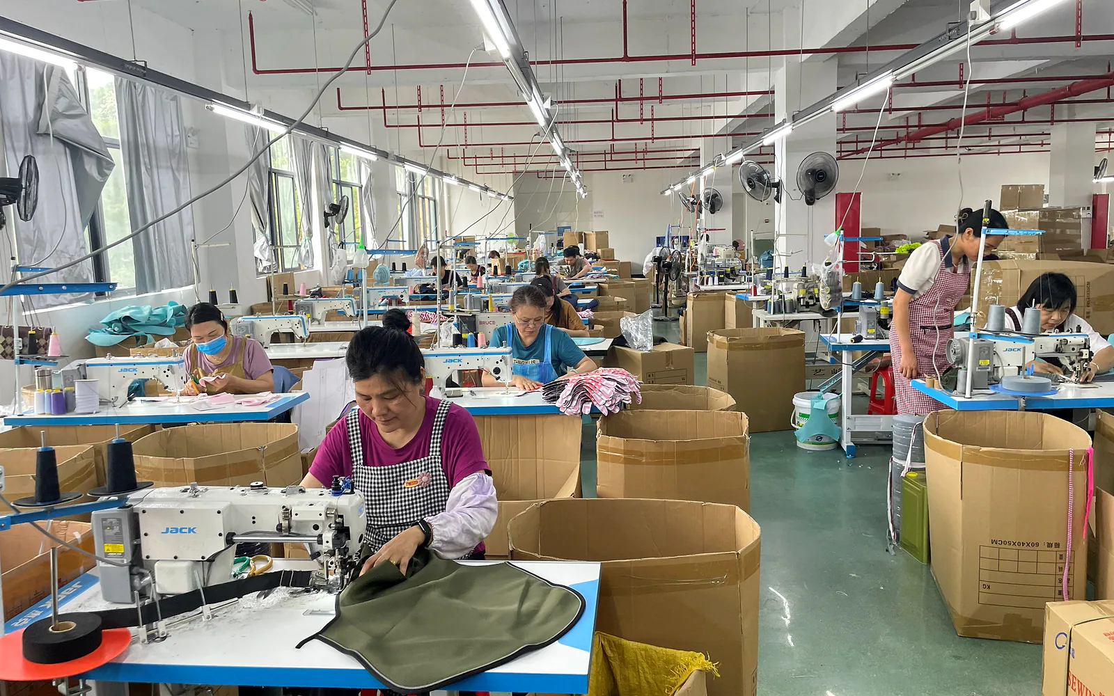 Sewing production floor