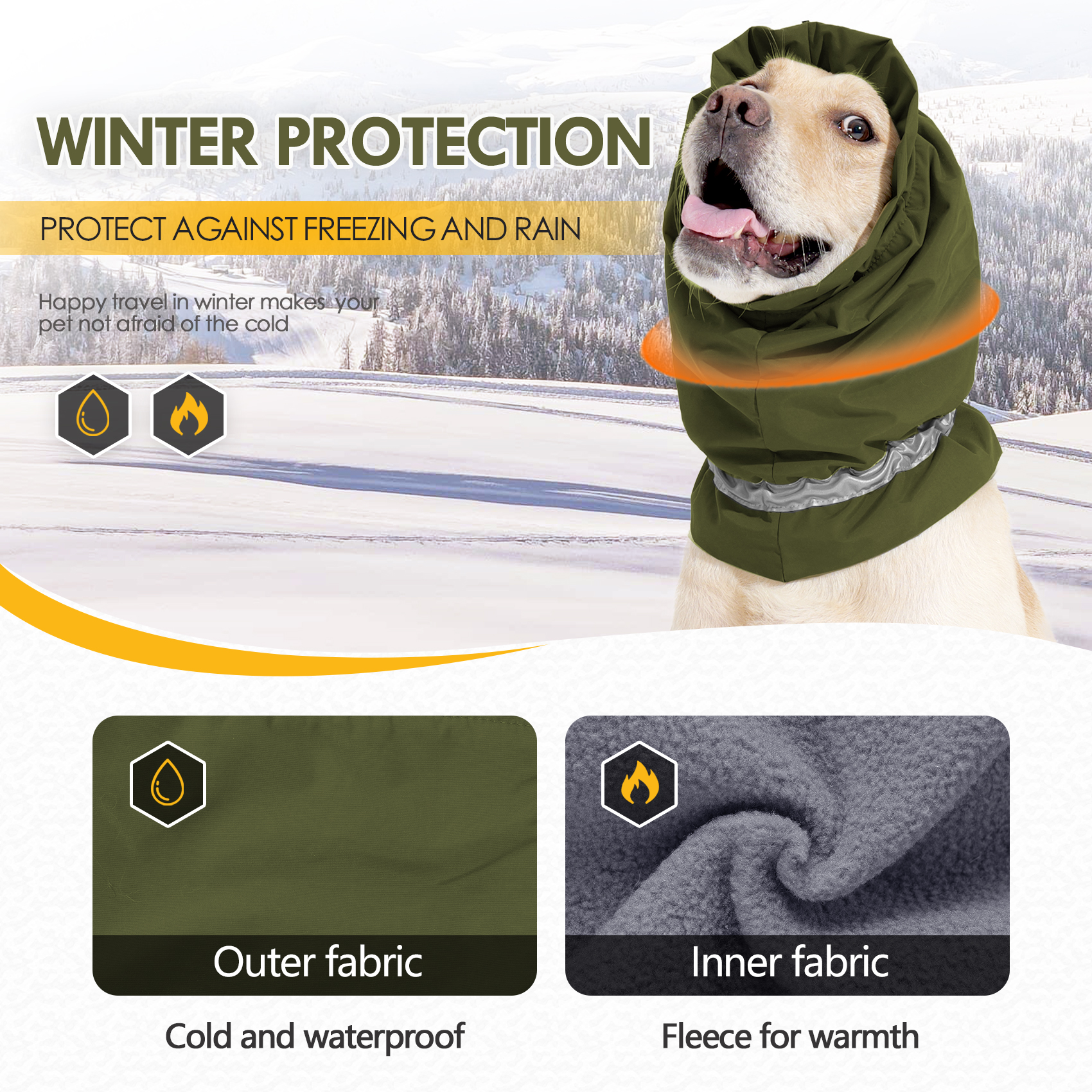 VD113 head cover outer shell and inner fleece lining compared side by side